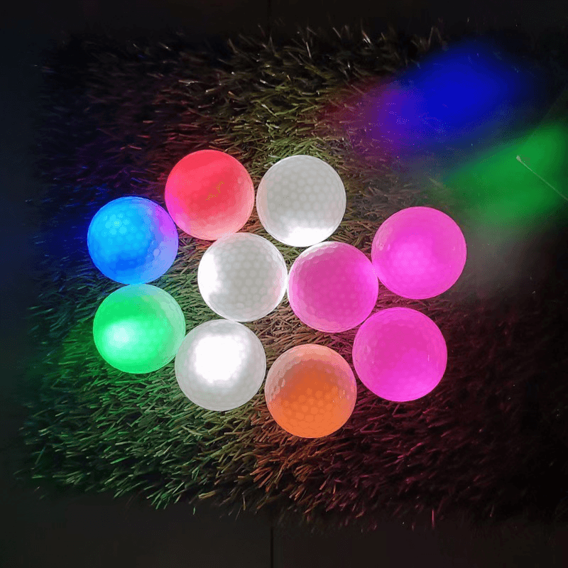 3Pcs/Box Golf Balls LED Seven-Color Flashing Light-Emitting Golf Balls Night Golf Course Practice Ball Random Color - MRSLM