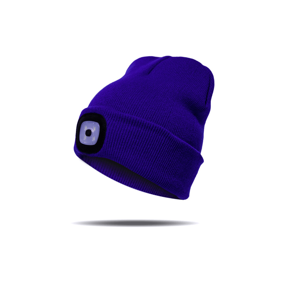 LED Light Beanie Hat Knit Cap Jogging Night Walking - MRSLM