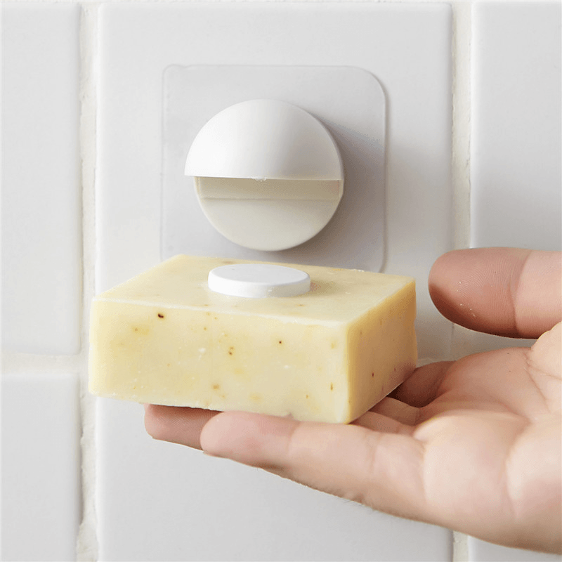 Magnetic Soap Holder Container Wall Attachment Adhesion Draining Soap Holder Shower Storage Soap Dishes Bathroom Products - MRSLM