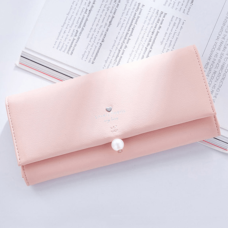 Women Pu Leather Casual Long Wallet Credit Car Holder - MRSLM