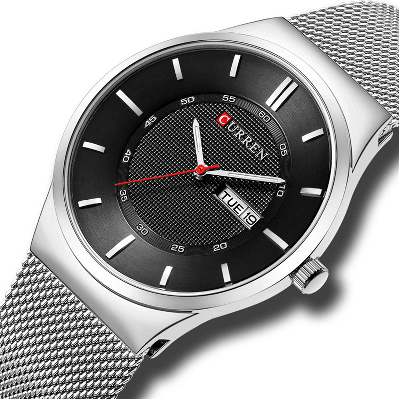 CURREN 8311 Ultra Thin Casual Style Quartz Watch Date Week Display Waterproof Men Watch - MRSLM