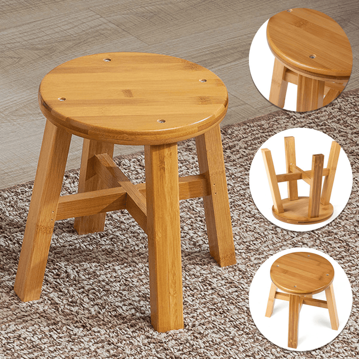 Circular Solid Wooden Stool Small Bench Sofa Tea Table Chair Shoe Bench Stool for Children'S Adult Stool Living Room - MRSLM