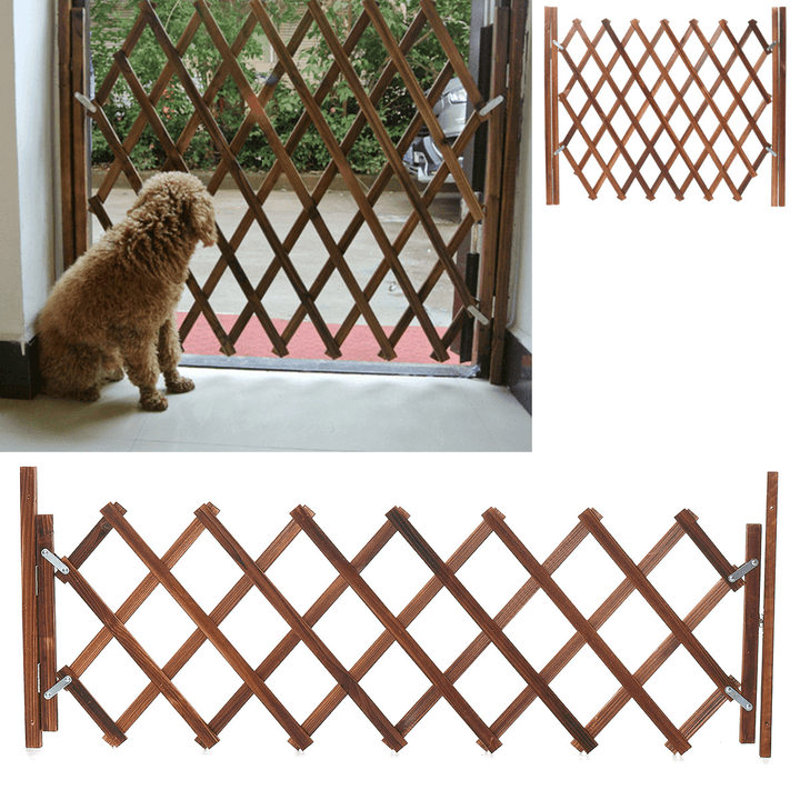 Folding Wood Baby Gate Fence Safety Protection Pet Dog Barrier Standing Door - MRSLM