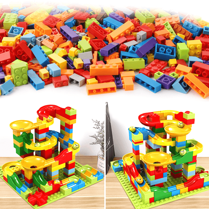 165PCS Building Blocks Set DIY Crazy Marble Race Run Maze Track Construction Toys - MRSLM