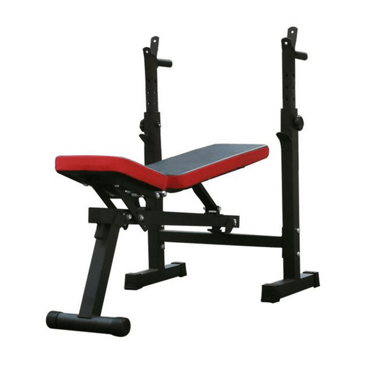 Adjustable Folding Sit up Bench Abdominal Muscles Strength Training Barbell Squat Rack Home Gym Fitness - MRSLM