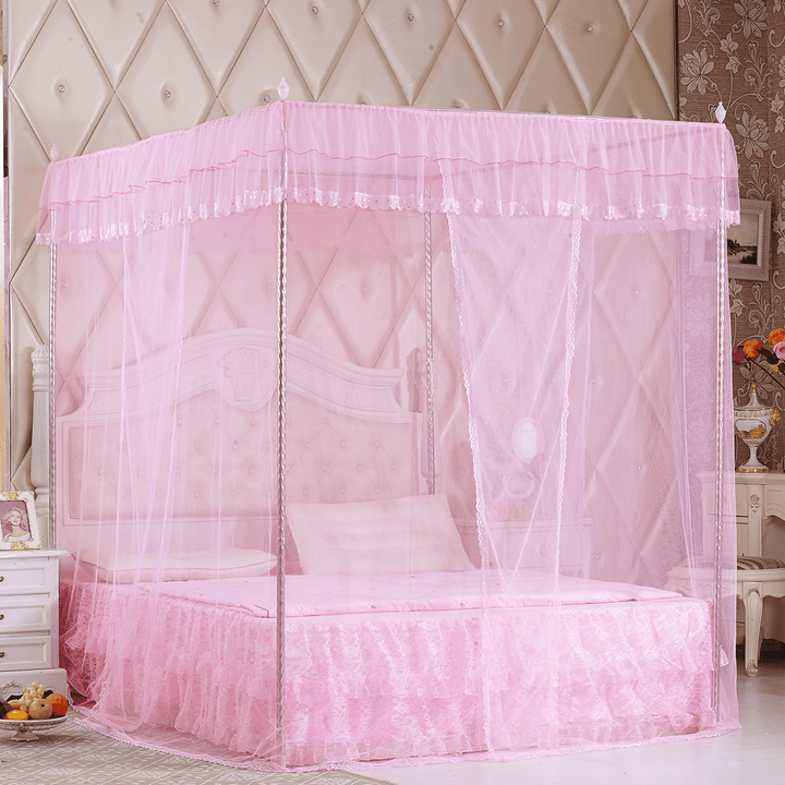 Lace Bed Netting Canopy Anti-Mosquito Net Four Corner Post Queen King Sizes for Bathroom Textile - MRSLM