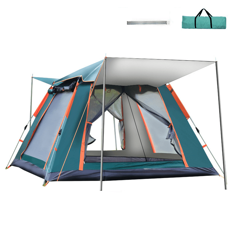 215X215X142Cm 4 Person Automatic Spring Camping Tent Windproof Waterproof Sun Shelters 5 Window Ventilation Canopy - MRSLM