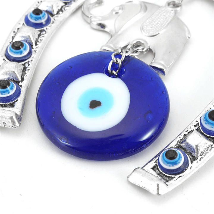 Turkish Blue Evil Eye Horseshoe with Elephant and Ribbon Wall Hanging Decorations ☆ - MRSLM