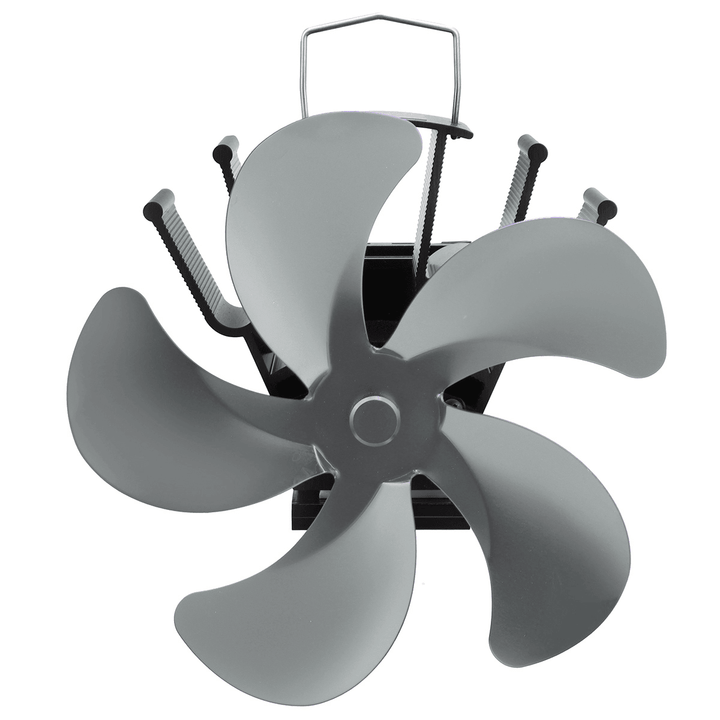 5 Blades Super Quiet Heat Powered Stove Fan Saving Wall Mounted Fireplace - MRSLM