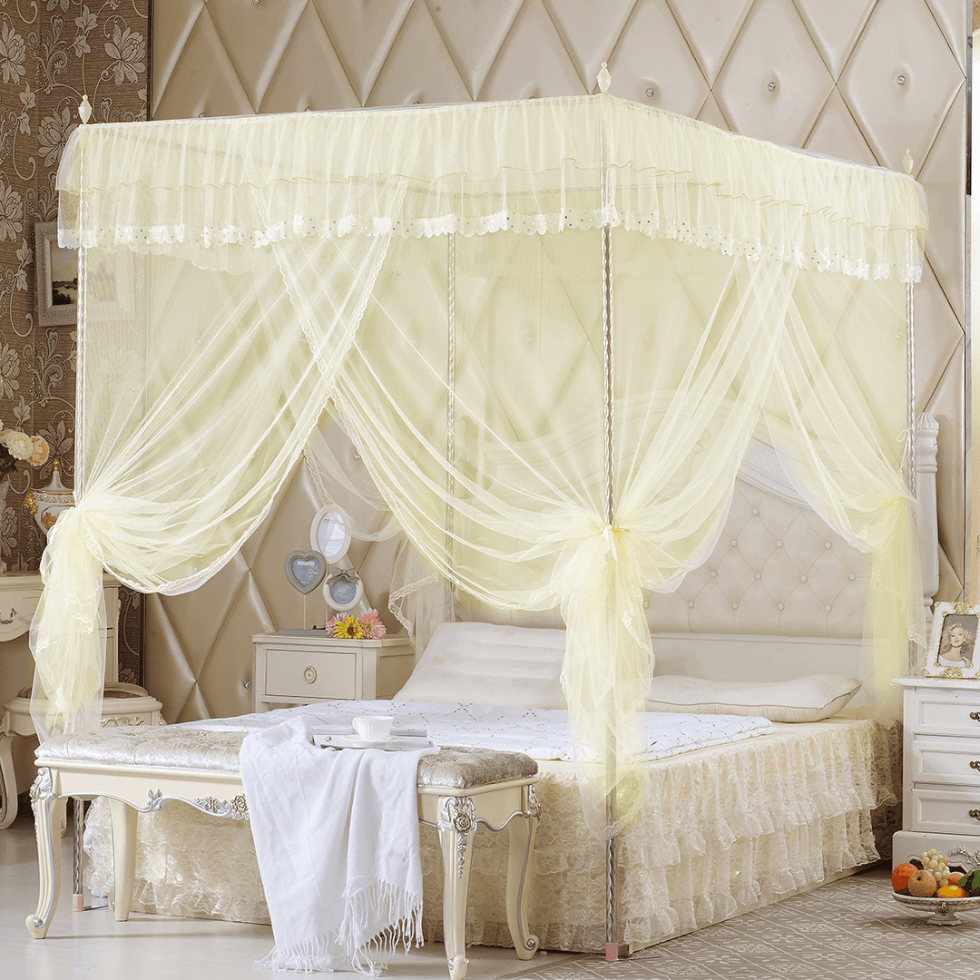 Lace Bed Netting Canopy Anti-Mosquito Net Four Corner Post Queen King Sizes for Bathroom Textile - MRSLM