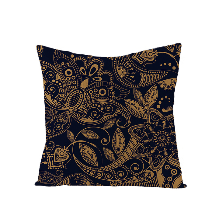 Bohemian Mandala Folk Geometrical Style Linen Throw Pillow Case Home Sofa Art Decor Cushion Cover - MRSLM