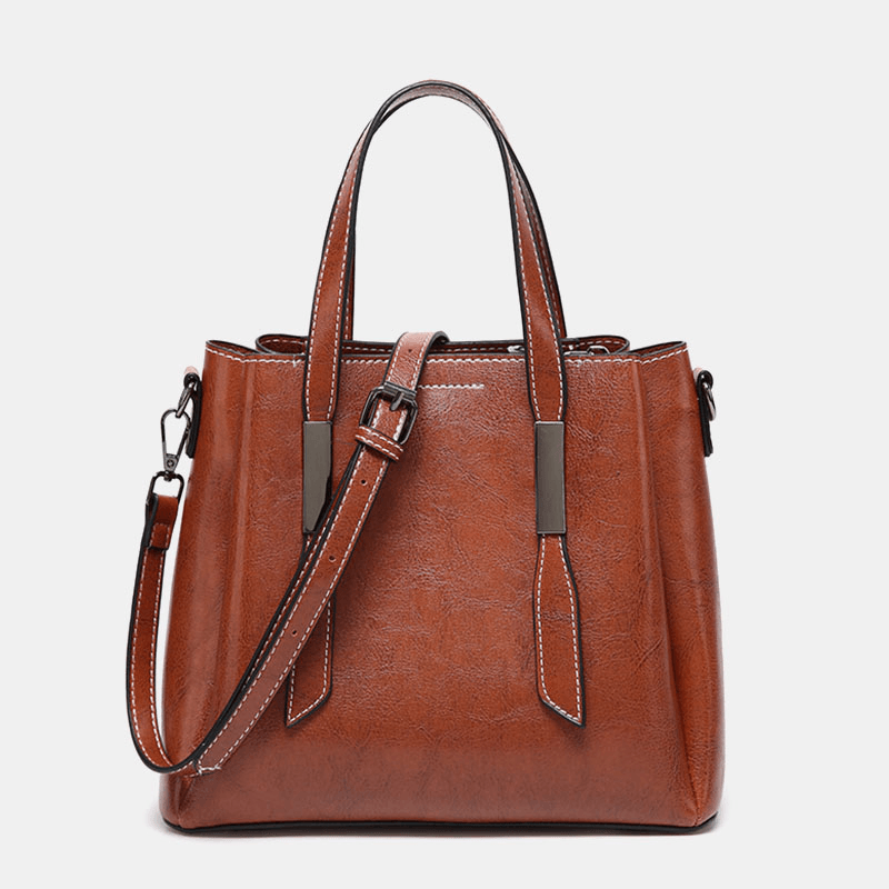 Women Casual Faxu Leather Handbag Shoulder Bag - MRSLM