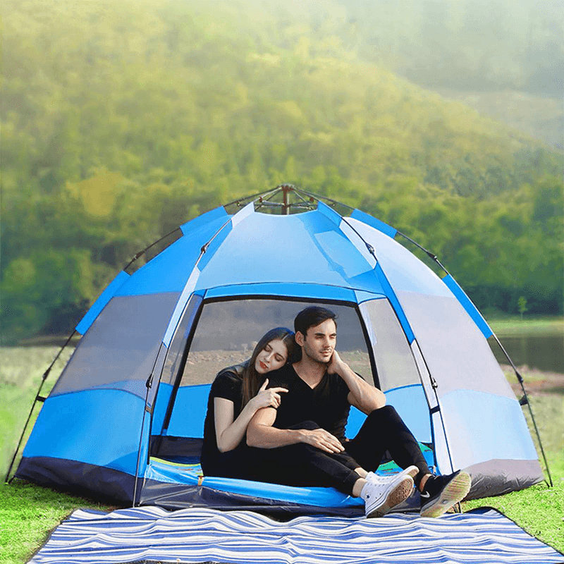 3-4/5-8 Person Camping Tent Double Layer Waterproof UV Protection Sunshade Canopy Outdoor Travel - MRSLM