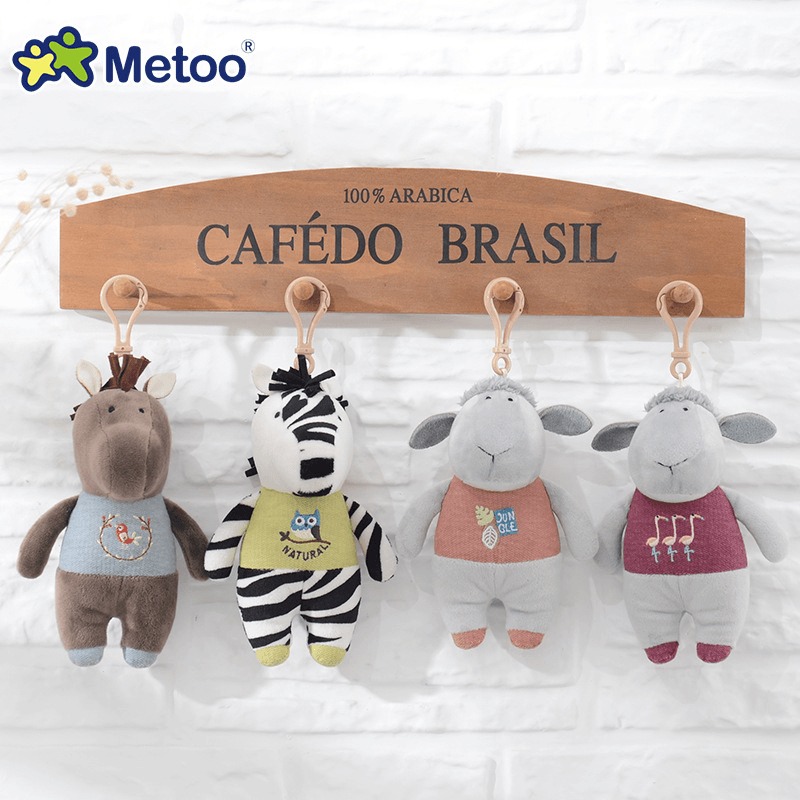 Metoo Horse Zebra Lamb Plush Doll Backpack Strap Accessories Key Chain Creative Gift - MRSLM