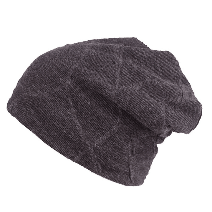 Men Women Cotton Solid Warm Beanie Hats Winter Outdoor Thicken Soft Leisure Cap - MRSLM