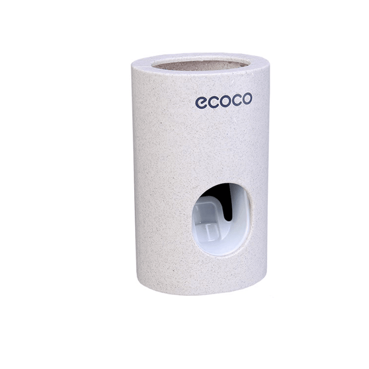 Ecoco Automatic Toothpaste Dispenser Dust-Proof Toothbrush Holder Wall Mount Stand Bathroom Accessories Set Toothpaste Squeezer - MRSLM