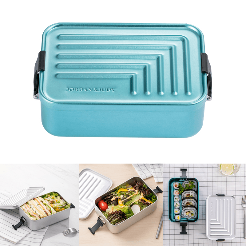 Jordan&Judy 1.4L Aluminum Lunch Box Bento Case Food Meal Container Camping Picnic - MRSLM