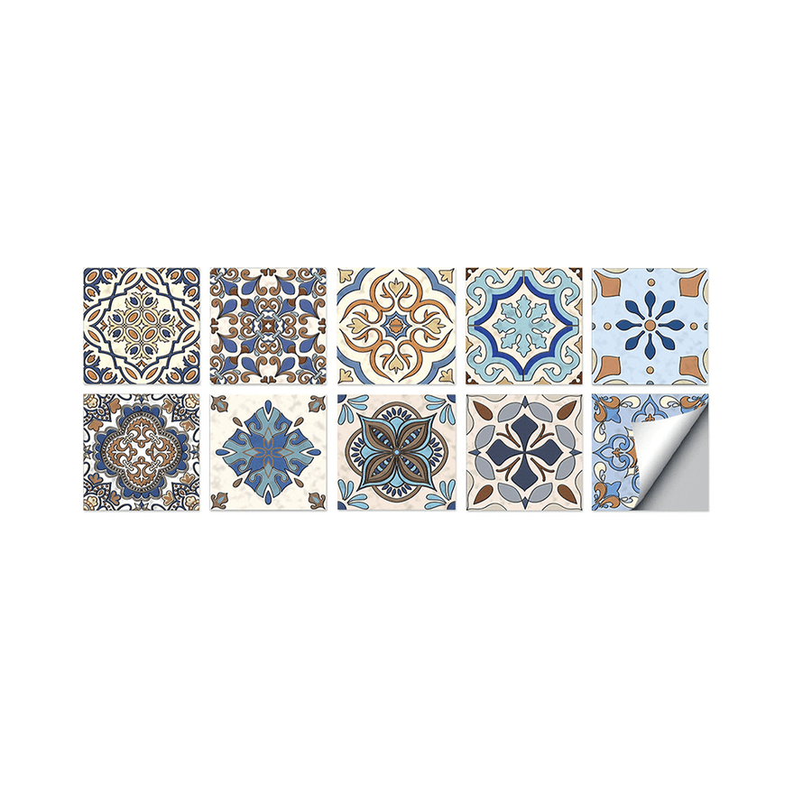 10 PCS 10X10/15X15/20X20Cm Wall Tiles Stickers Kitchen Bathroom Toilet Waterproof PVC - MRSLM