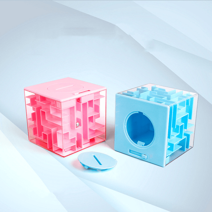 Three-Dimensional Maze and Rubik'S Cube Drop-Resistant Piggy Bank Toy - MRSLM