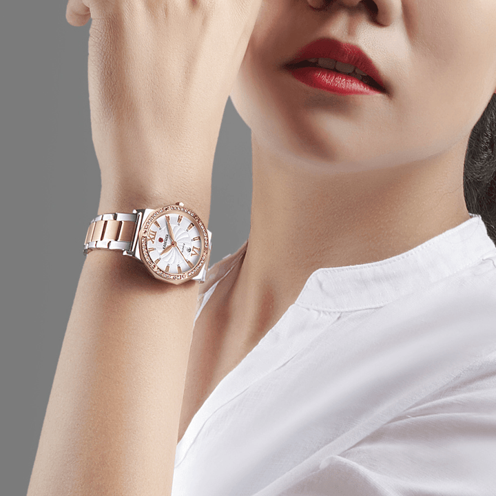 KADEMAN 829 Casual Female Watch 3ATM Waterproof Date Display Elegant Crystal Quartz Watch - MRSLM