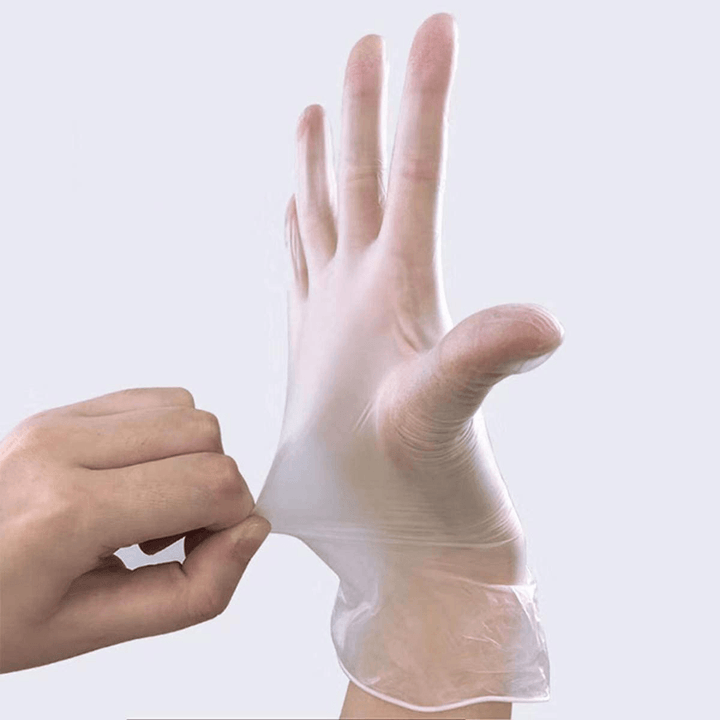 100Pcs Nitrile Disposable Gloves Tearproof Antibacterial Safety Stretchy BBQ Gloves Camping Picnic Travel - MRSLM