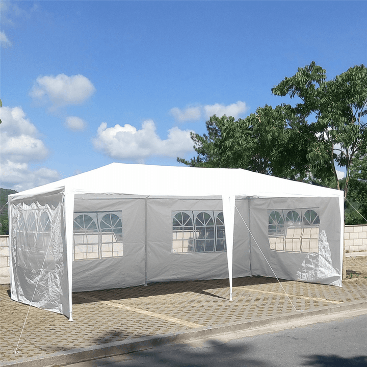 3X12M 4 Side Gazebo Shelter Waterproof Canopy Wall Gazebo Shelter with Window without Top Outdoor Camping Travel - MRSLM