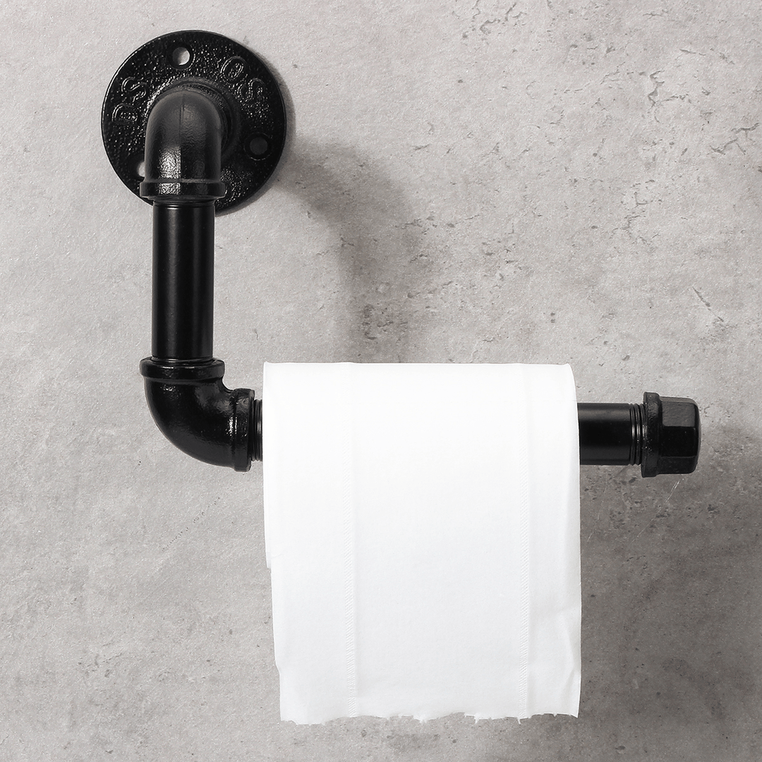 Wall Mounted Roll Paper Holder Towel Storage Organizer Hanger Kitchen Bathroom - MRSLM