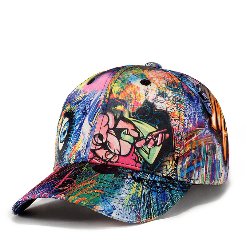 Men'S Outdoor Shading Street Personality Graffiti Hat - MRSLM