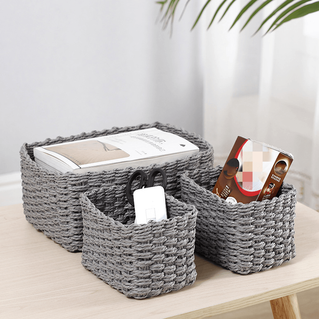 3Pcs/Set Storage Basket Plastic Crate School Office Kitchen Pharmacy Tidy Organiser - MRSLM