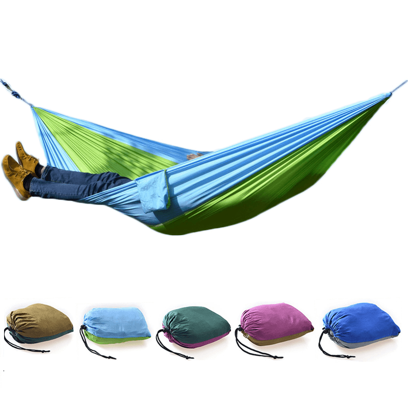 Outdoor Camping Hammock Parachute Cloth Lightweight Nylon Portable Hammock for 1-2 People 260 X 140CM - MRSLM