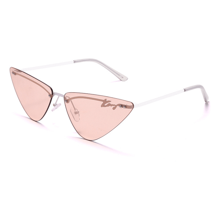 Rimless Fashion Trim Cat Eye Sunglasses Sunglasses Triangle Sunglasses - MRSLM