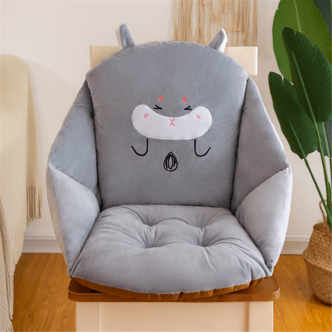 Cartoon Chair Cushion Backrest Waist Support Soft Seat Pillow Mat Home Office Furniture Decoration - MRSLM