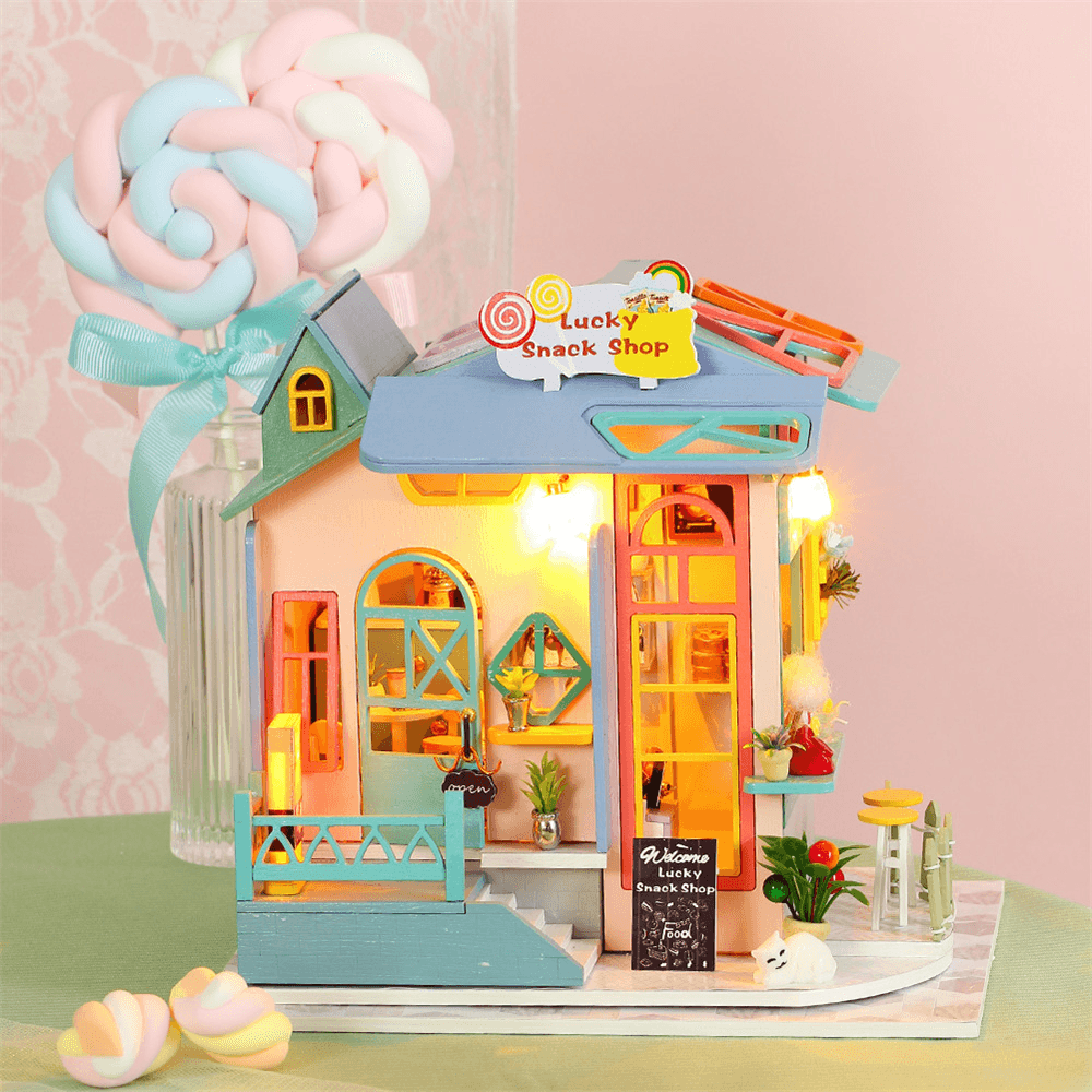 Iie Create K-061/K-062 Hand-Assembled Doll House Model Toys for Girlfriends and Children Decoration with Furniture and Dust Cover Indoor Toys - MRSLM