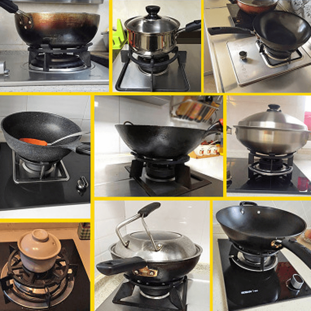 Universal Cast Iron Wok Stand Support/Stand for Burners Fits 99% Gas Hobs and Cookers Kitchen Storage Rack - MRSLM