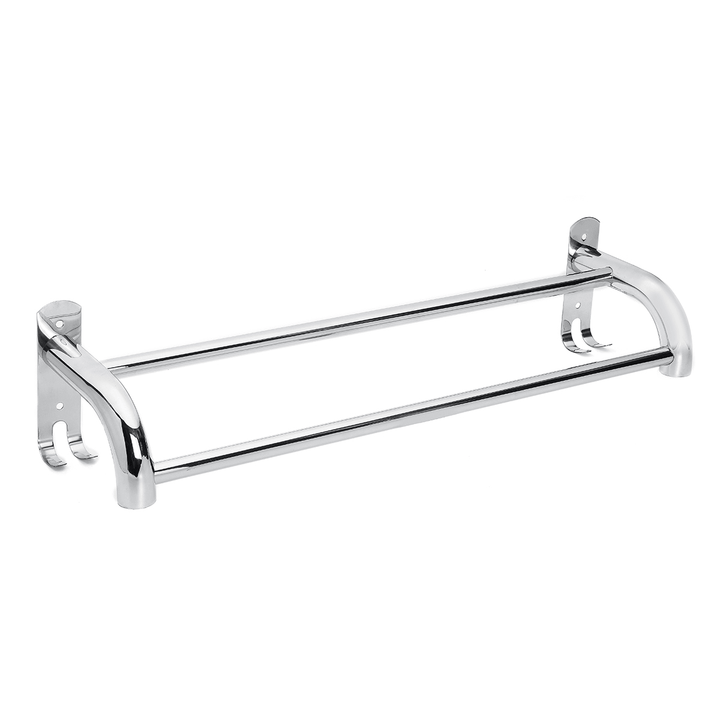 50Cm Stainless Steel Bath Shelf Wall Mounted Towel Rail Rack Single Double Shelf for Bathroom Storage - MRSLM