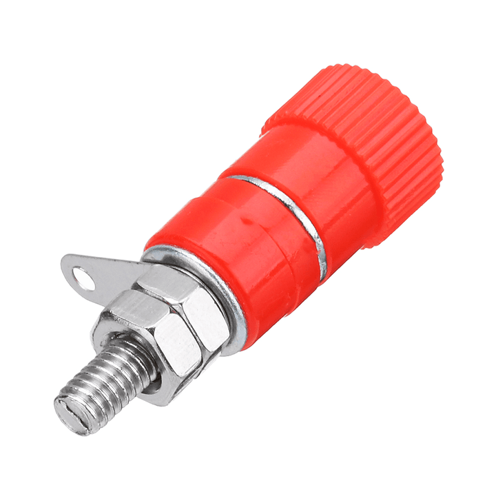 Excellway 10Pcs 4Mm Banana Socket Nickel-Plated Link Post Nut Banana Plug Jack Connector Red Black - MRSLM