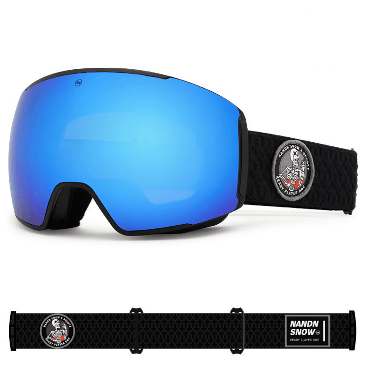 Large Spherical Magnetic Ski Goggles with Double anti Fog - MRSLM