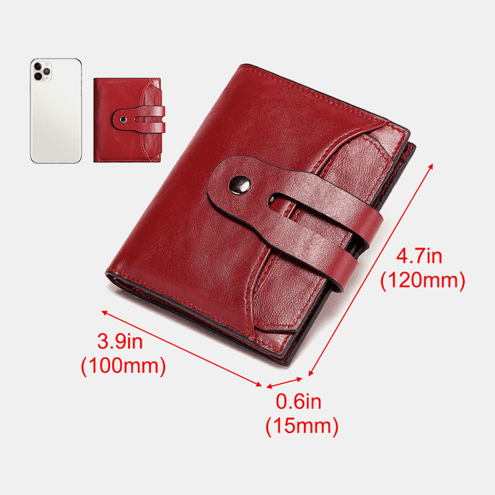 Unisex Genuine Leather RFID Anti-Theft Retro Personality Card Holder Wallet - MRSLM