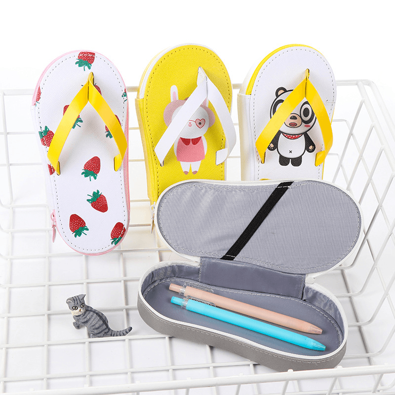 Cute Fruit Flip-Flops Creative Slippers Pencil Bag School Office Stationery Supplies Pencil Case - MRSLM