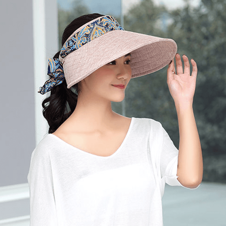 Women Summer Foldable Wide Brim Anti-Uv Sun Bucket Hat - MRSLM