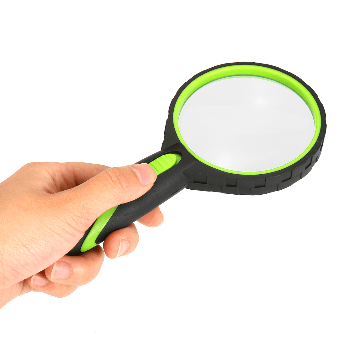 LED Handheld Magnifying Glass Rubber Anti-Fall 10 Times Magnification Magnifiers - MRSLM