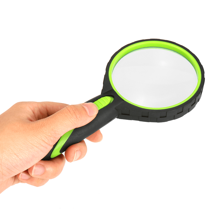 LED Handheld Magnifying Glass Rubber Anti-Fall 10 Times Magnification Magnifiers - MRSLM