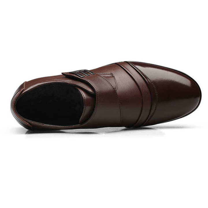 Men Hook Loop Genuine Leather Formal Business Shoes - MRSLM