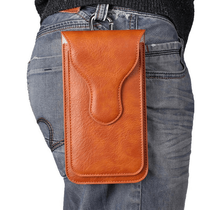 Universal PU Leather Waist Bag Suspensible Outdoor Pouch for Iphone&Samsung - MRSLM