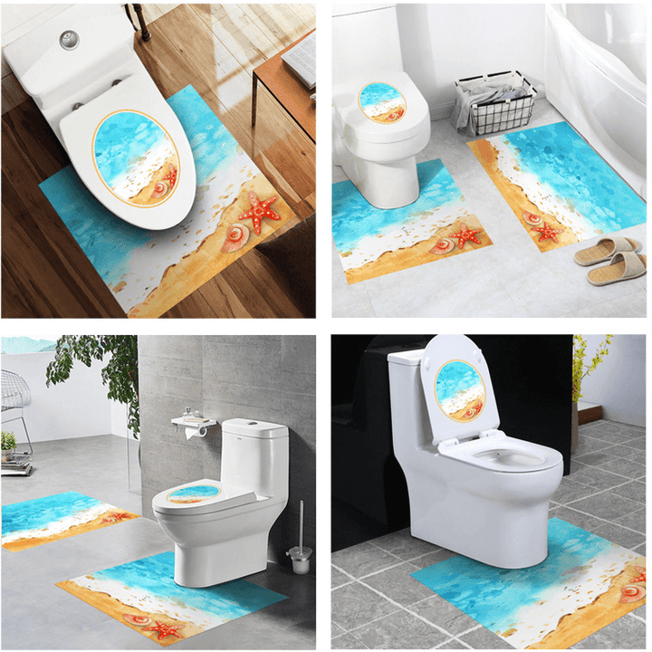 Bathroom Toilet Special 3 Pcs Set PVC Waterproof for 4 Styles Non-Slip Wear Resistant Stickers - MRSLM