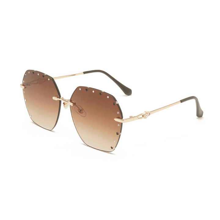 Fashion Rimless Metal Diamond Sunglasses - MRSLM