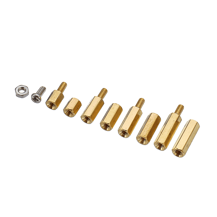 Suleve™ M2.5BH1 180Pcs M2.5 Brass Male-Female Hex Column Standoff Support Spacer Pillar Cross Screw Nut Assortment for PCB Board - MRSLM