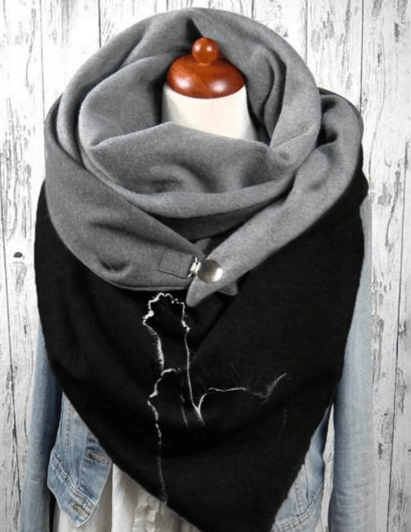 Fashion Casual Cat Print Thick Warm Shawl Scarf - MRSLM