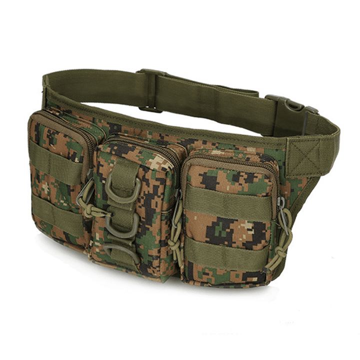 Men Nylon Outdooors Sportscamouflage Waist Bag Multifunctional Cycling Travling Waist Bag - MRSLM