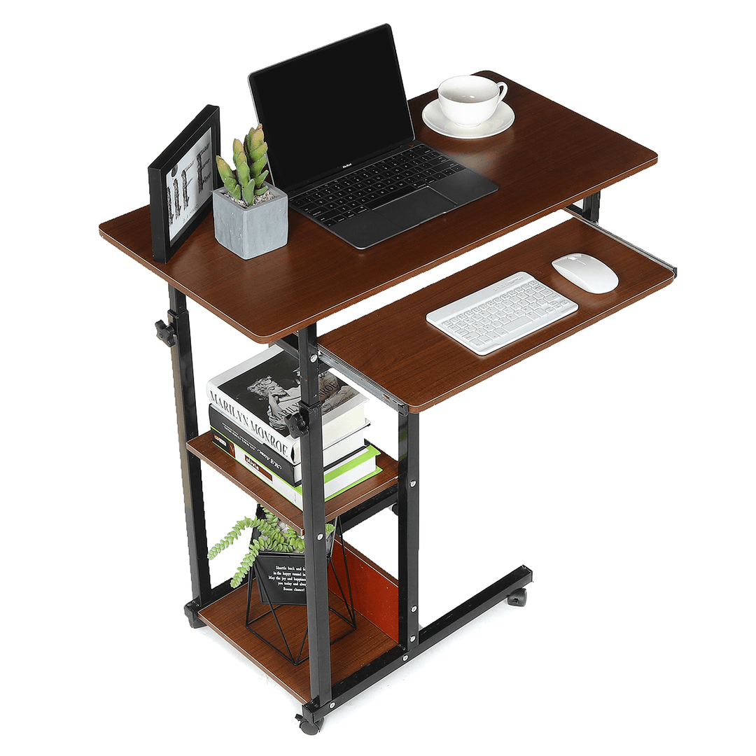 Office Laptop Desk Rolling Adjustable Portable Table Cart Computer Mobile Stand for Home Office - MRSLM